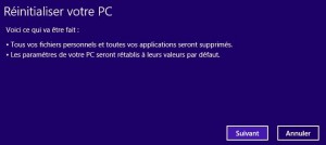 Réinitialiser Windows 8